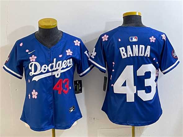 Women%27s Los Angeles Dodgers #43 Anthony Banda Royal 2025 Tokyo Series Limited Stitched Jersey